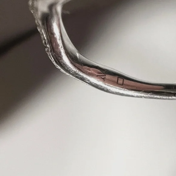 Monica Vinader sterling silver diamond pave wave stacking ring - Picture 6 of 11